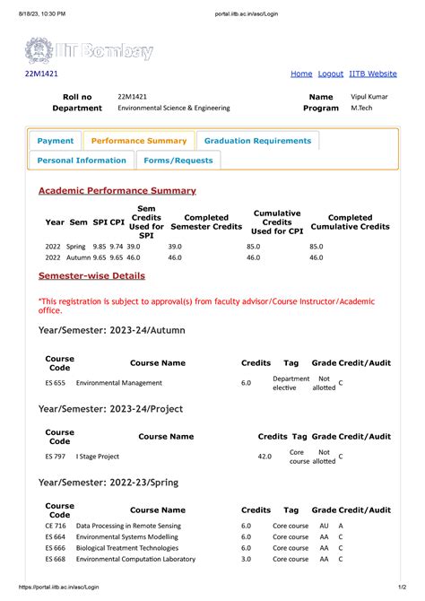 asc internal portal iitb|Academic Homepage .